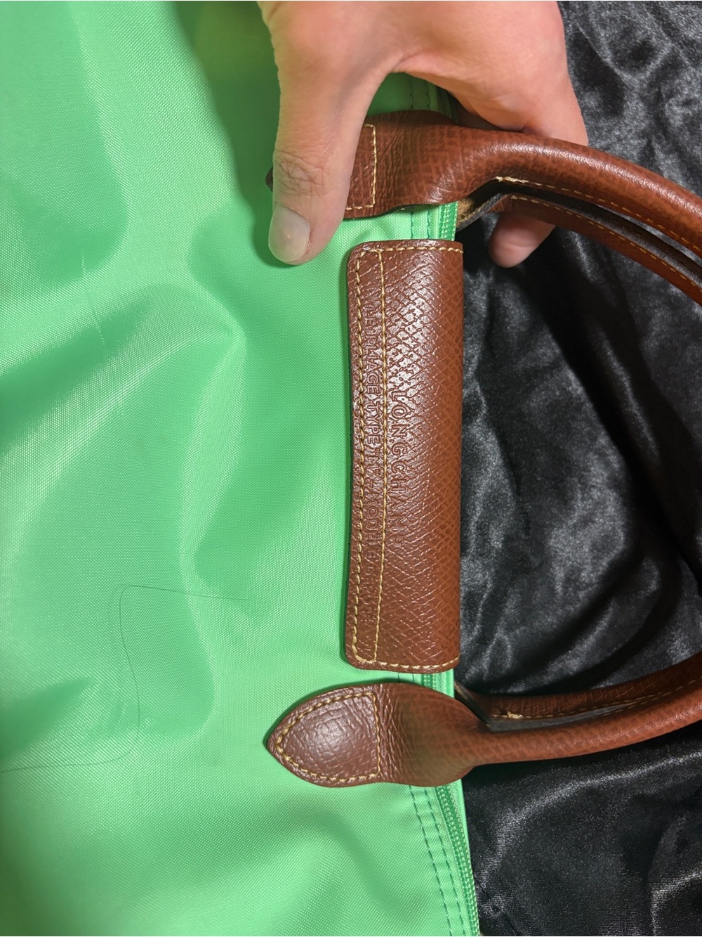 Longchamp Le Pliage Medium Short Handle Tote Soft Green Nylon Foldable - Picture 4 of 8